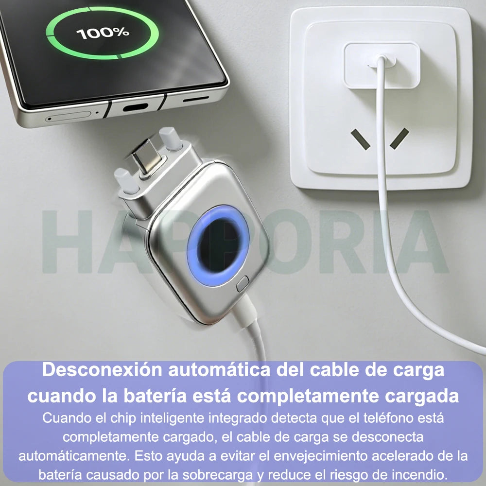 Adaptador de Carga Inteligente USB-C 140W con Corte Automático y Protección contra Sobrecargas