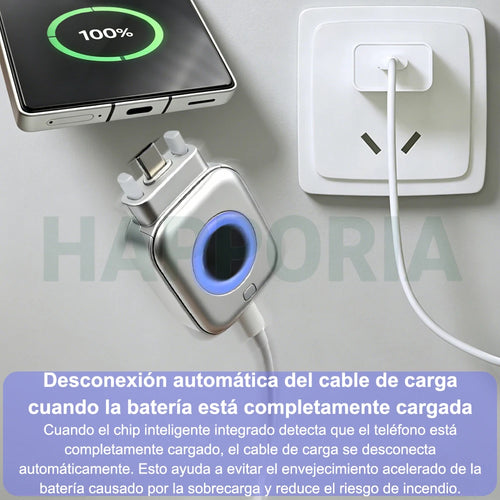 Adaptador de Carga Inteligente USB-C 140W con Corte Automático y Protección contra Sobrecargas