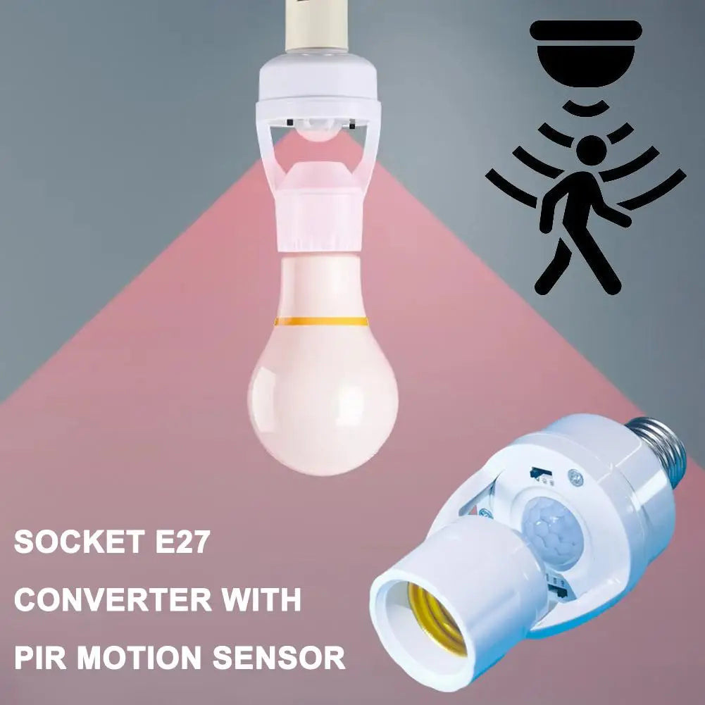 Adaptador de Casquillo E26 con Sensor de Movimiento — Encendido Automático para Garaje y Trastero