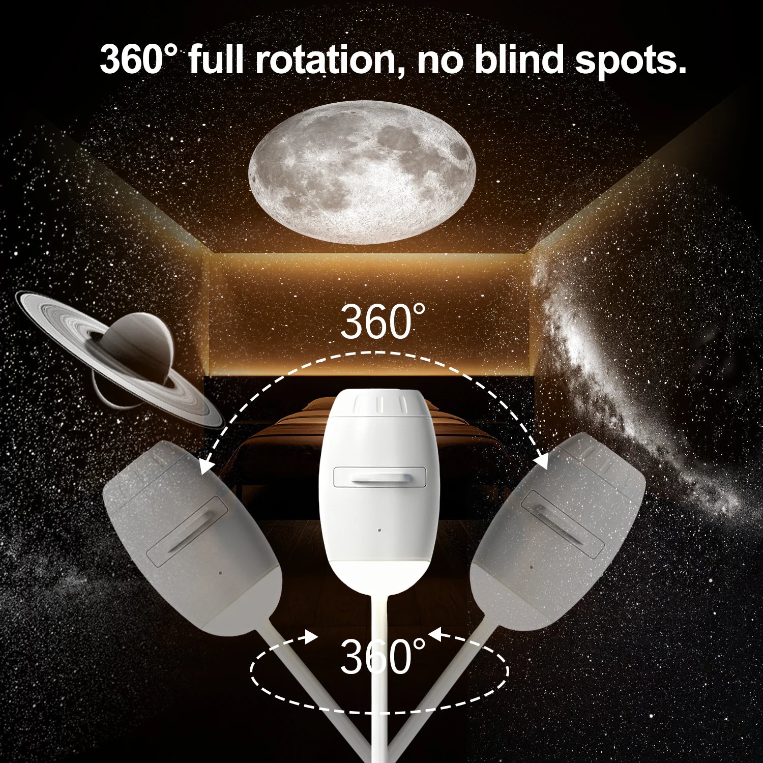Proyector de Galaxia Mini 2 en 1 — Luz Nocturna y Atmósfera Estelar para Dormitorio y Coche