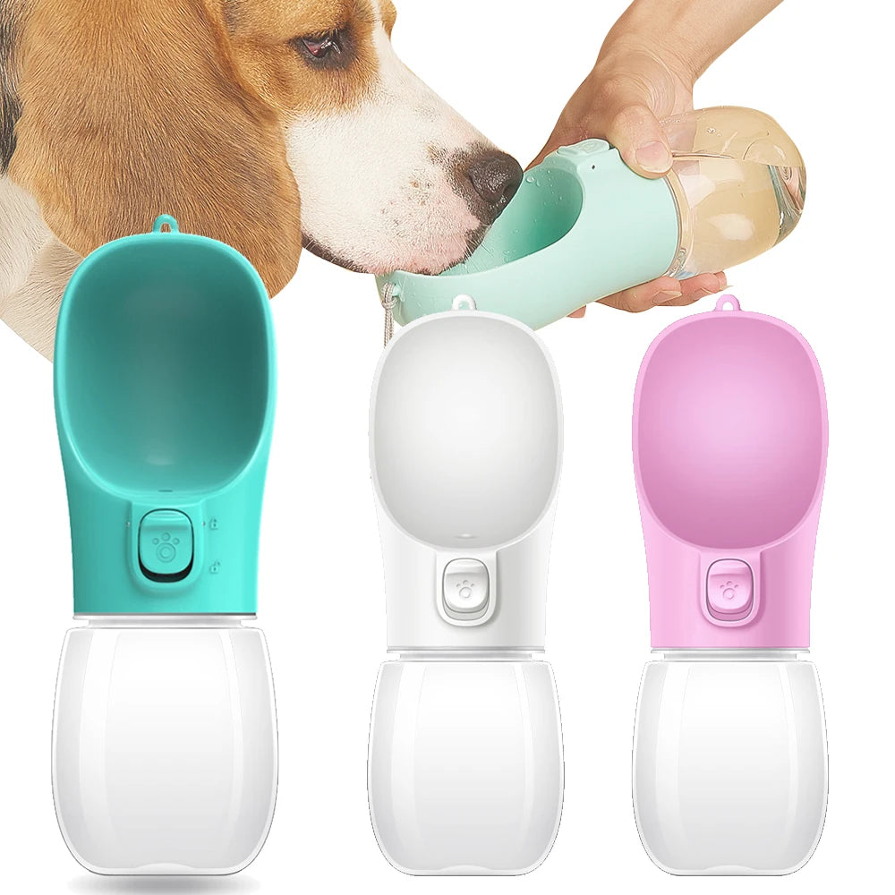 Botella Bebedero Portátil Antigoteo para Perros — 300/350/550ml para Paseos y Viajes