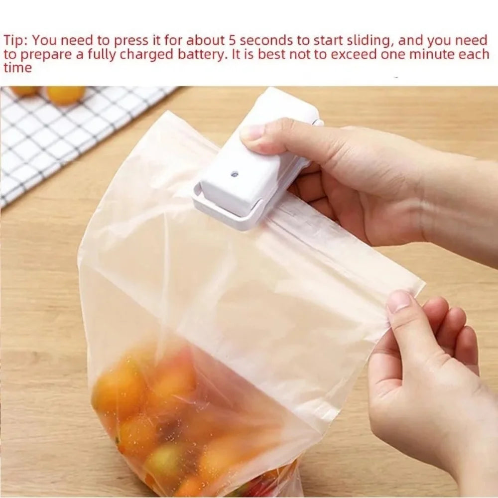 Sellador de Bolsas Mini Portátil — Conserva Alimentos al Calor en 2 Segundos para Cocina y Despensa