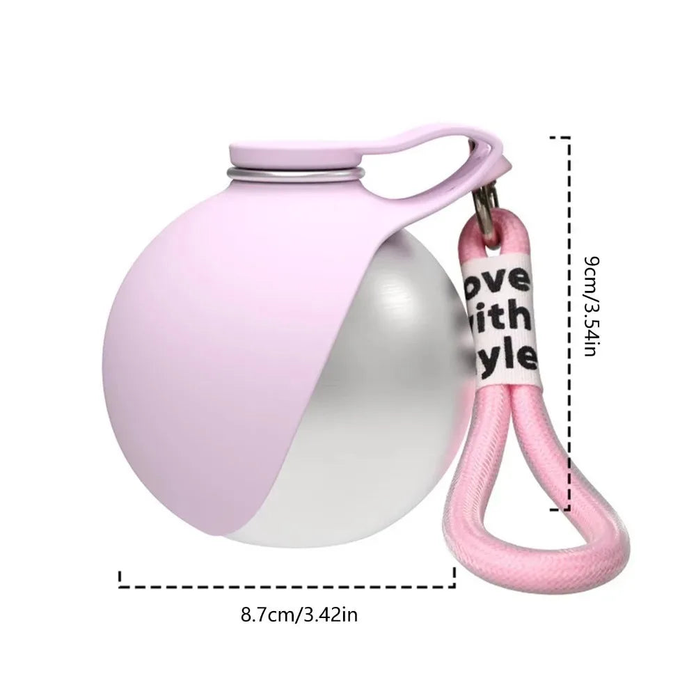 Bebedero Portátil 2 en 1 para Perros 285ml — Acero Inoxidable Antigoteo para Viajes y Paseos