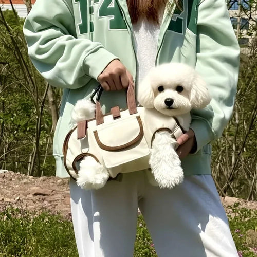Arnés Portador 3 en 1 para Perros y Gatos Pequeños — Mochila Sling con Asa y Correa