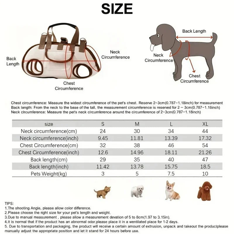 Arnés Portador 3 en 1 para Perros y Gatos Pequeños — Mochila Sling con Asa y Correa