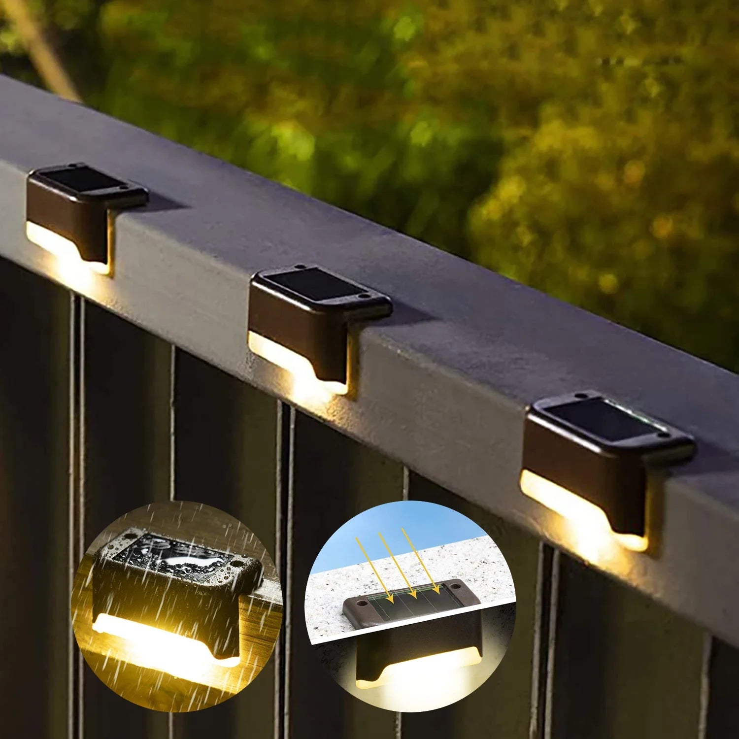 Luces Solares LED para Escaleras y Jardín — Pack 1/4/8/12 Unidades Impermeables Autoinstalables