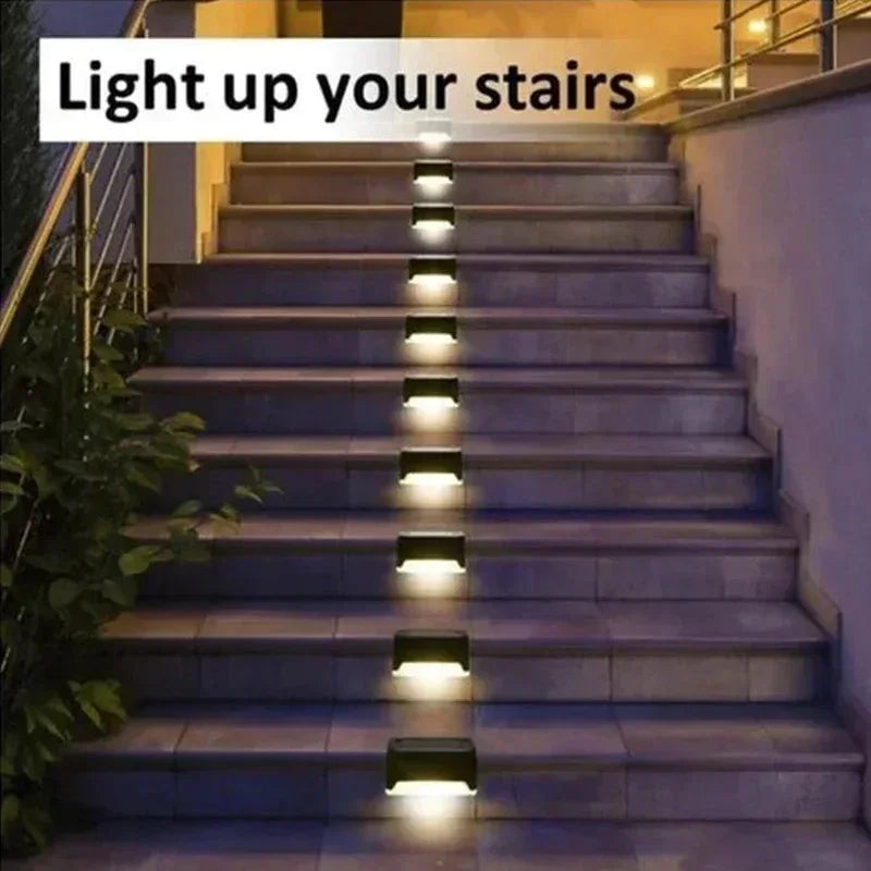 Luces Solares LED para Escaleras y Jardín — Pack 1/4/8/12 Unidades Impermeables Autoinstalables