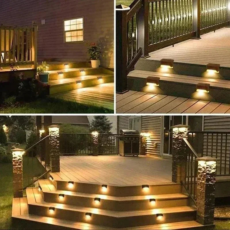 Luces Solares LED para Escaleras y Jardín — Pack 1/4/8/12 Unidades Impermeables Autoinstalables